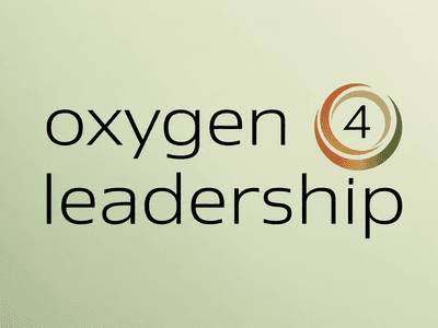 Logo for Oxygen 4 Leadership with stylized text and circular design elements
