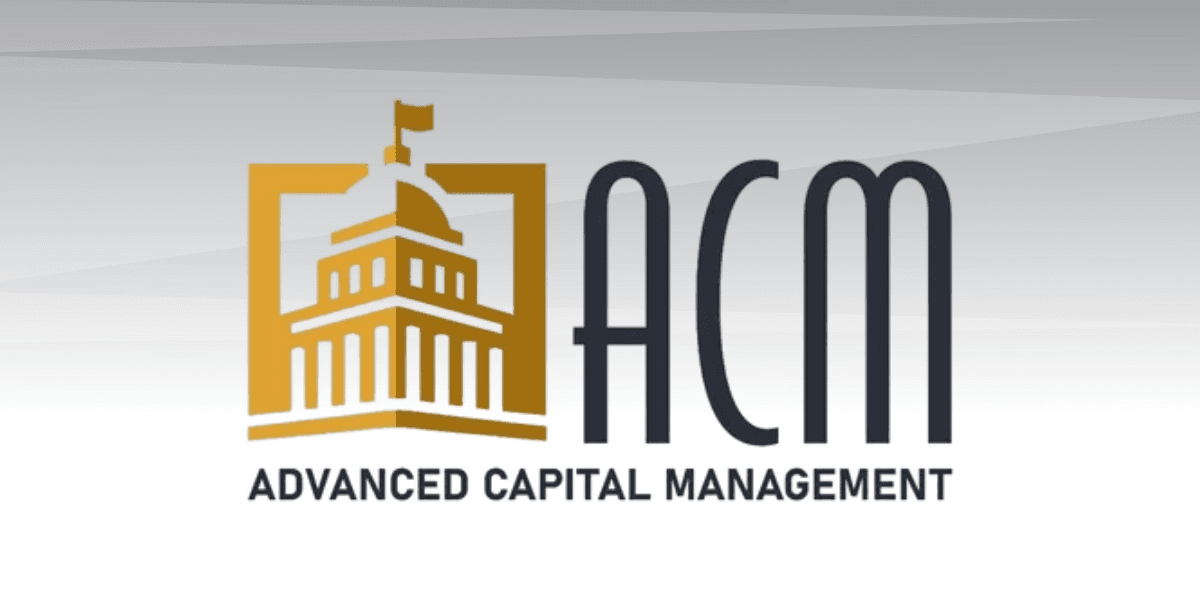 Logo for Advanced Capital Management featuring a building and the acronym ACM