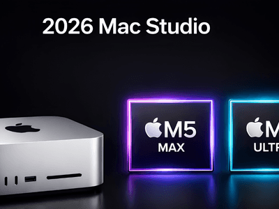 2026 Mac Studio with M5 Max and M5 Ultra chips displayed on a black background